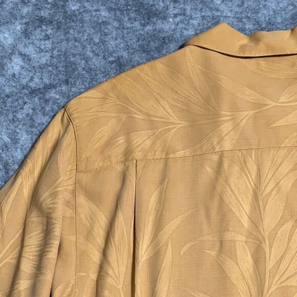 Tommy Bahama 100% Silk Camp Shirt Men's M Orange Button Up Floral Tropical - Picture 13 of 16